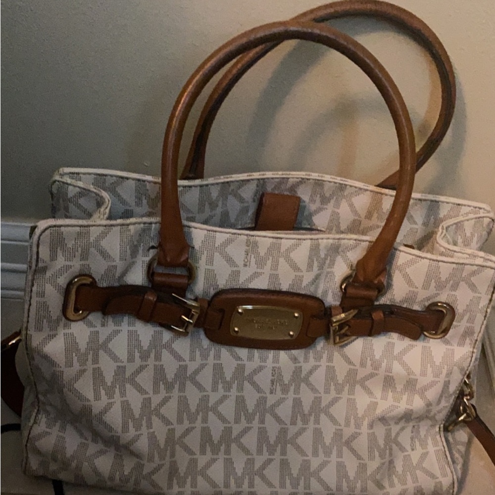Mk bag white and brown